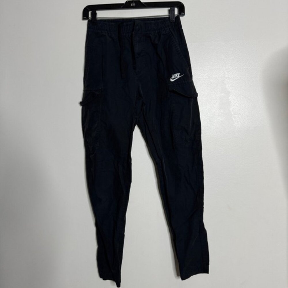 Nike Cargo Pants Drawstring Waist Lightweight Casual Black‎ XS
